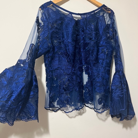 Floral lace mesh blouse - Picture 2 of 3